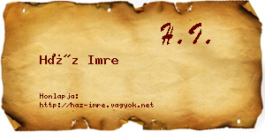 Ház Imre névjegykártya